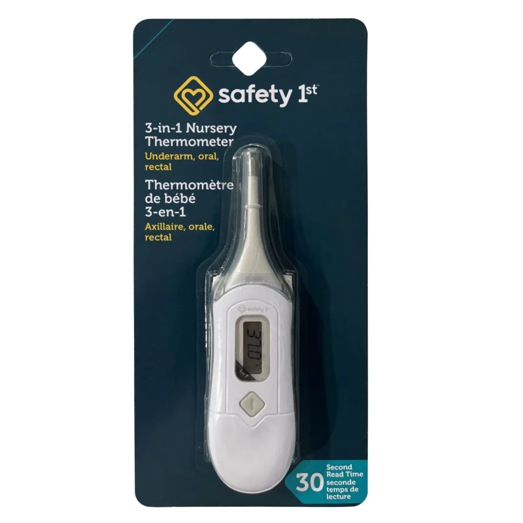 Safety 1st underarm thermometer for babies with flexible tip and safety gauge